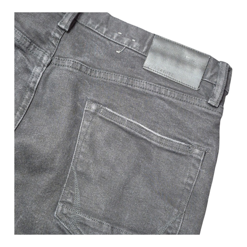 ALLSAINTS Men's W32 Reed Bodmin Black Jeans Button Fly Slim Straight Stretch